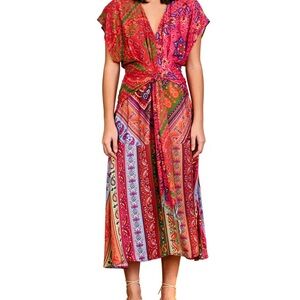 FARM RIO Multicolor Bohemian Bandana Maxi Dress